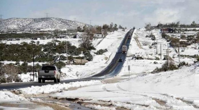 Se pronostican nevadas en zonas montañosas de Baja California