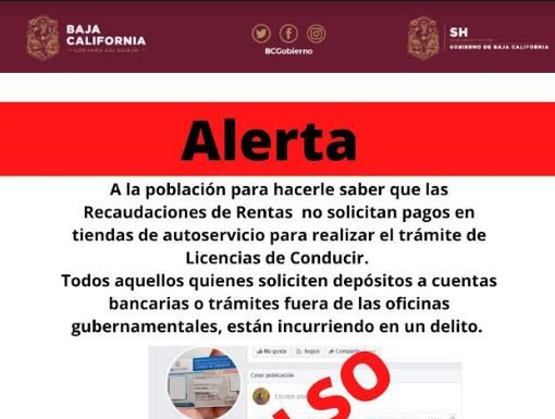 Alerta a la población sobre trámites fraudulentos en licencias de conducir