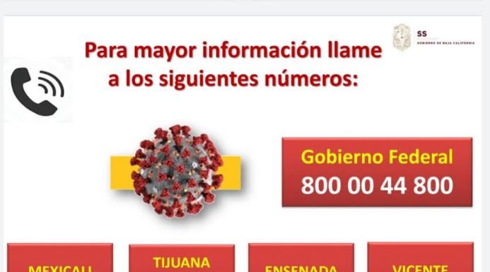Confirman en BC dos casos de Coronavirus, el sector salud hace llamado a la prevención no al pánico