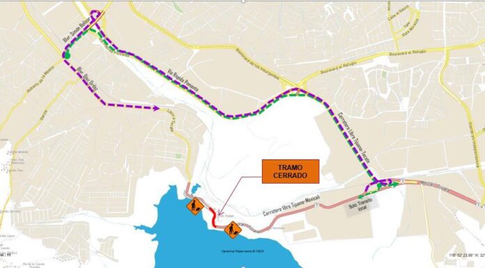 CIERRE TRAMO DE CARRETERA LIBRE TIJUANA-MEXICALI POR RECONSTRUCCIÓN DE CONCRETO