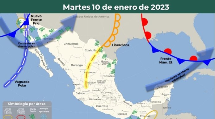 PRONOSTICAN LLUVIAS, OLEAJE ALTO Y VIENTOS FUERTES PARA BC PARA ESTE MARTES