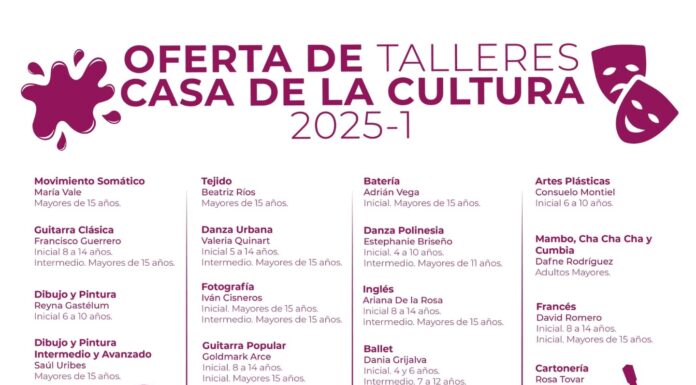 ABREN OFERTA ACADÉMICA ARTÍSTICA EN LA CASA DE LA CULTURA DE TECATE