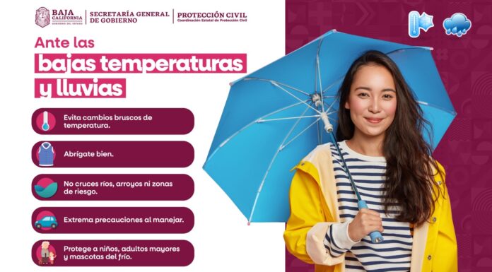 INFORMA PROTECCIÓN CIVIL BAJA CALIFORNIA PRONÓSTICO DE LLUVIAS EN LA REGIÓN