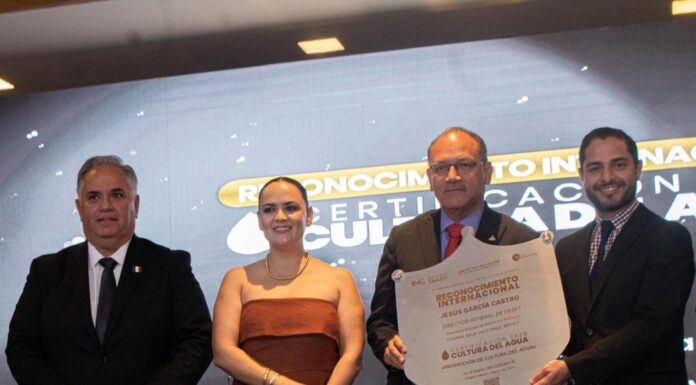 RECIBE CESPT RECONOCIMIENTO INTERNACIONAL POR LA PROMOCIÓN EN LA CULTURA DEL AGUA