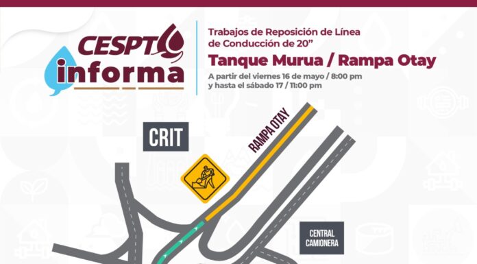 CESPT REALIZARÁ TRABAJOS DE REHABILITACIÓN EN LA LÍNEA DE CONDUCCIÓN DEL TANQUE MURÚA