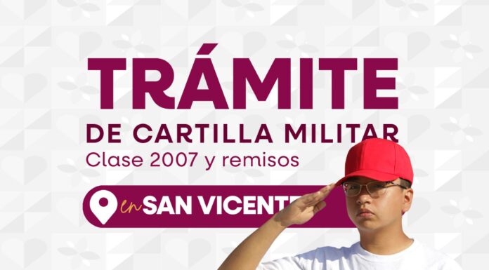 HABRÁ EL DOMINGO 3 DE AGOSTO JORNADA PARA TRAMITAR PRECARTILLA DEL SERVICIO MILITAR EN SAN VICENTE