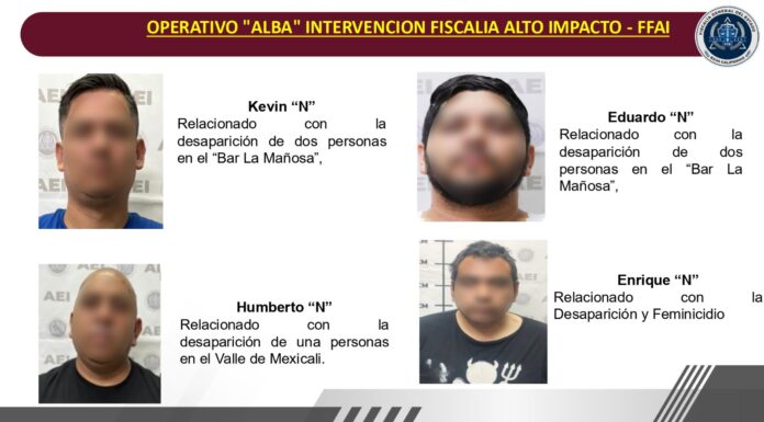 DESMANTELA FGE CÉLULA CRIMINAL AL INTERIOR DEL CUERPO POLICIACO DE MEXICALI