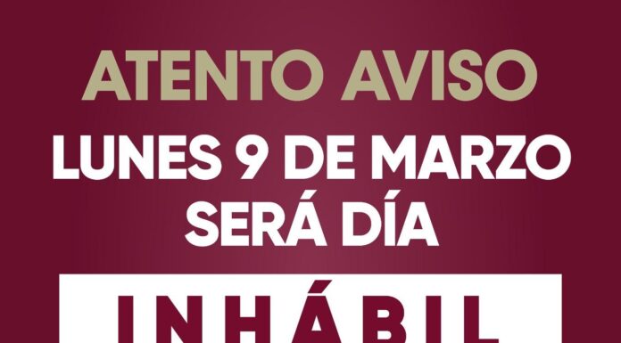 SERÁ DÍA INHÁBIL EL LUNES 09 DE MARZO PARA MUJERES QUE LABORAN EN GOBIERNO MUNICIPAL