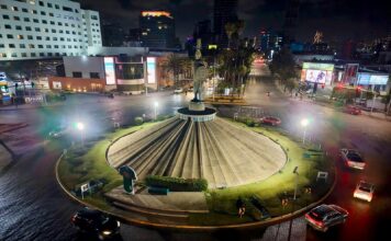 REHABILITA AYUNTAMIENTO DE TIJUANA EL ALUMBRADO PÚBLICO EN LA GLORIETA CUAUHTÉMOC