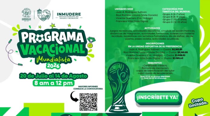 CONTINÚAN ABIERTAS LAS INSCRIPCIONES PARA EL PROGRAMA VACACIONAL MUNDIALISTA 2026