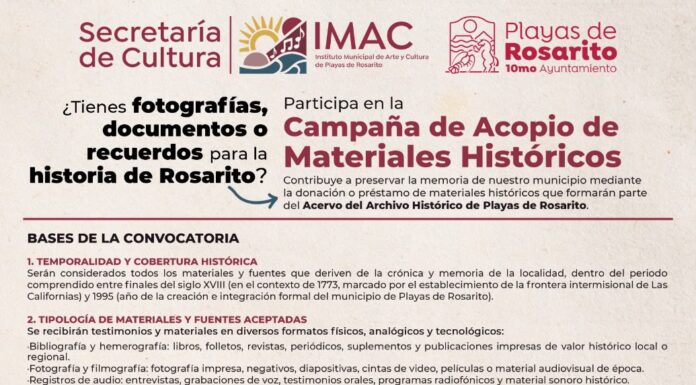 INVITAN A ROSARITENSES A REUNIR MATERIALES HISTÓRICOS DEL 5TO MUNICIPIO