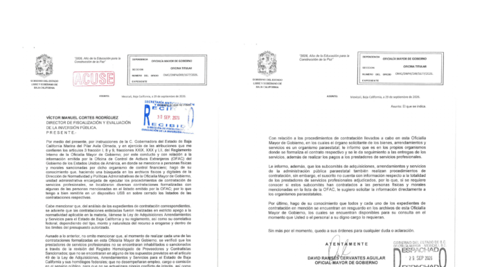 ORDENA MARINA DEL PILAR AUDITORÍA A CONTRATACIONES TRAS LISTA DE LA OFAC